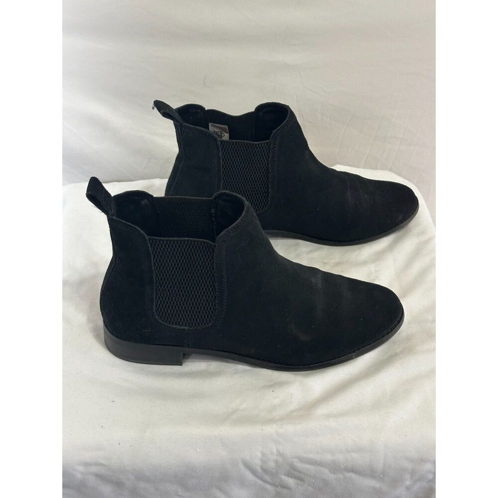 TOMS Classic Women's Black Suede Size 8 1/2 Low Heel Slip On Chelsea Boot - Picture 2 of 5
